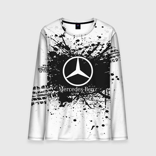 Мужской лонгслив Mercedes-Benz: Black Spray / 3D-принт – фото 1