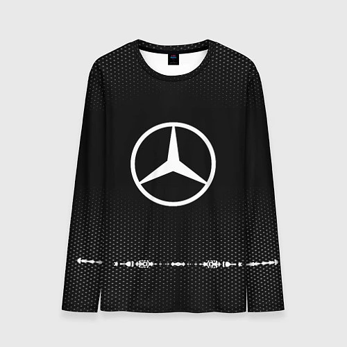 Мужской лонгслив Mercedes: Black Abstract / 3D-принт – фото 1