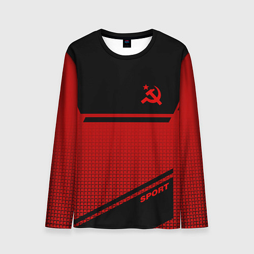 Мужской лонгслив USSR: Black Sport / 3D-принт – фото 1