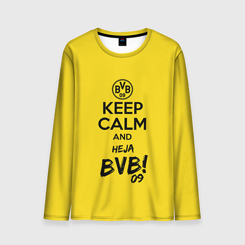 Мужской лонгслив Keep Calm & Heja BVB / 3D-принт – фото 1