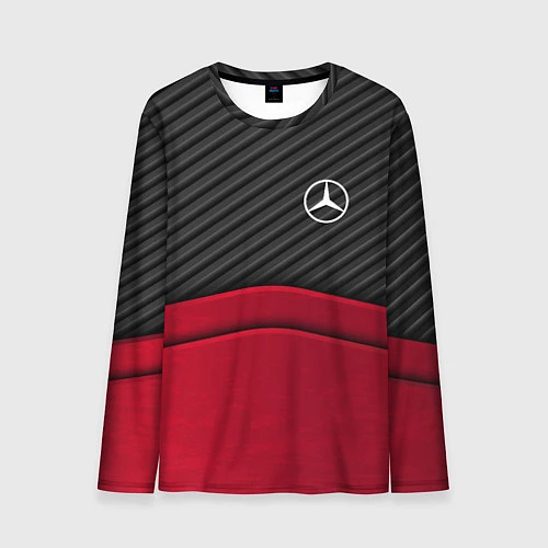 Мужской лонгслив Mercedes Benz: Red Carbon / 3D-принт – фото 1