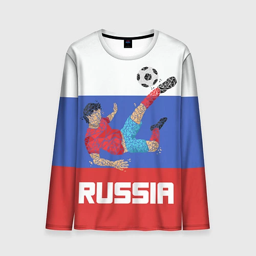 Мужской лонгслив Russia Footballer / 3D-принт – фото 1