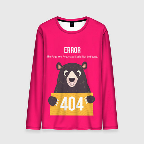 Мужской лонгслив Bear: Error 404 / 3D-принт – фото 1