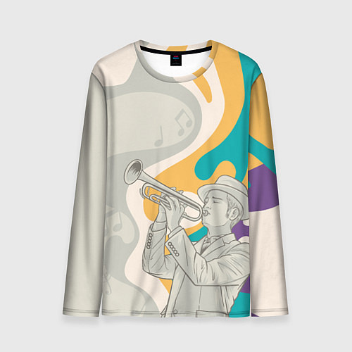 Мужской лонгслив Love saxophone / 3D-принт – фото 1