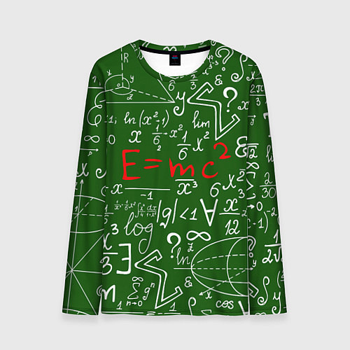 Мужской лонгслив E=mc2: Green Style / 3D-принт – фото 1