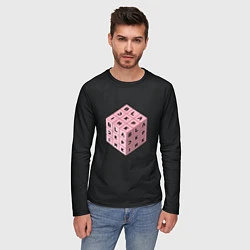 Лонгслив мужской Black Pink Cube, цвет: 3D-принт — фото 2