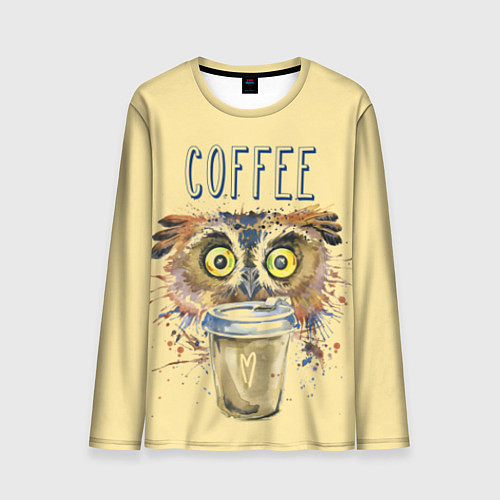 Мужской лонгслив Owls like coffee / 3D-принт – фото 1