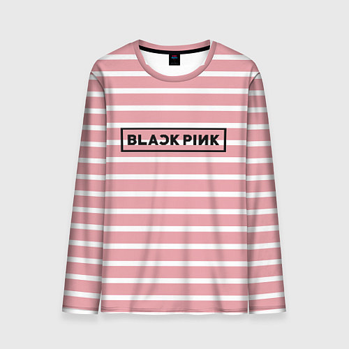 Мужской лонгслив Black Pink: Striped Geometry / 3D-принт – фото 1