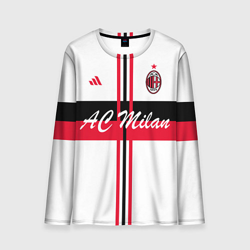 Мужской лонгслив AC Milan: White Form / 3D-принт – фото 1