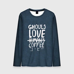 Лонгслив мужской Ghouls Love Coffee, цвет: 3D-принт