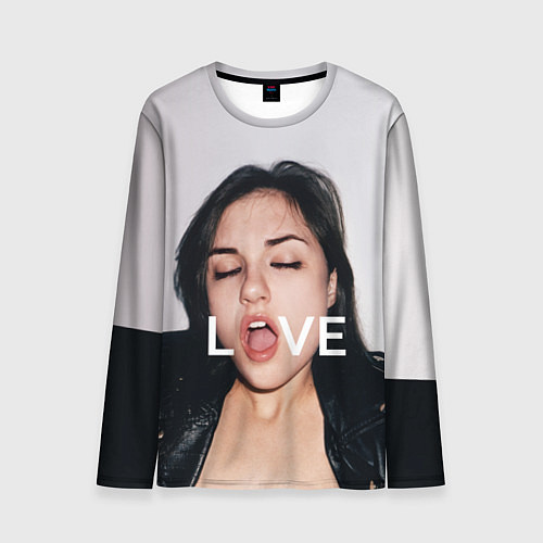 Мужской лонгслив Sasha Grey: LOVE / 3D-принт – фото 1
