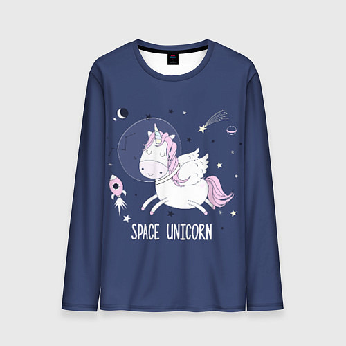 Мужской лонгслив Space unicorn / 3D-принт – фото 1