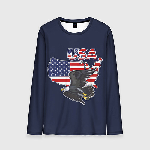 Мужской лонгслив USA - flag and eagle / 3D-принт – фото 1