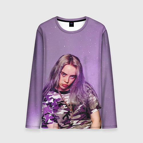 Мужской лонгслив Billie Eilish: Violet Fashion / 3D-принт – фото 1