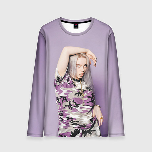 Мужской лонгслив Billie Eilish: Violet Camo / 3D-принт – фото 1