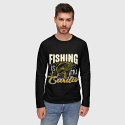 Лонгслив мужской Fishing is my Cardio, цвет: 3D-принт — фото 2