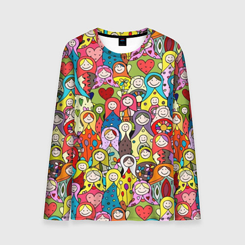 Мужской лонгслив Весёлые матрешки / 3D-принт – фото 1