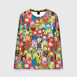 Мужской лонгслив Весёлые матрешки