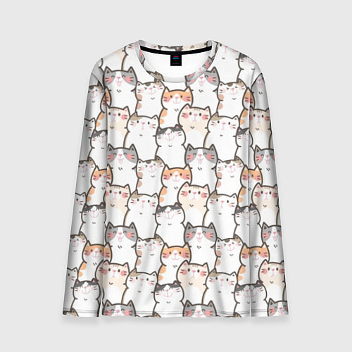 Мужской лонгслив Кошки котики коты / 3D-принт – фото 1