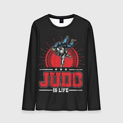 Лонгслив мужской Judo is life, цвет: 3D-принт