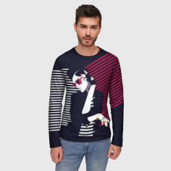 Лонгслив мужской Стильная женщина - поп арт, цвет: 3D-принт — фото 2