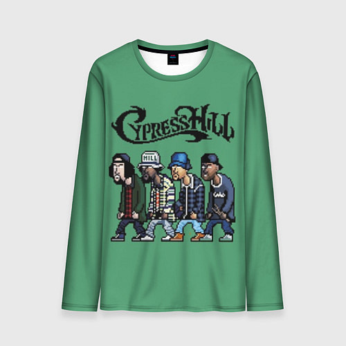 Мужской лонгслив Cypress Hill - пиксели / 3D-принт – фото 1