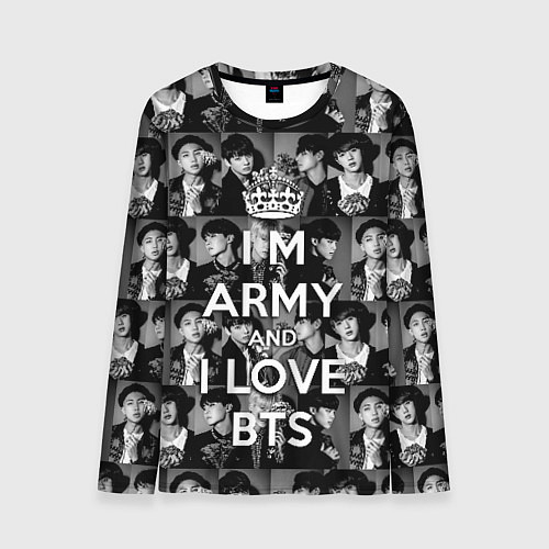 Мужской лонгслив I am army and I lover BTS / 3D-принт – фото 1