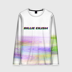 Лонгслив мужской BILLIE EILISH: White Glitch, цвет: 3D-принт