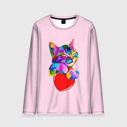 Лонгслив мужской Кот, цвет: 3D-принт