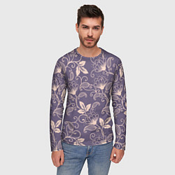 Лонгслив мужской Узоры Цветы, цвет: 3D-принт — фото 2