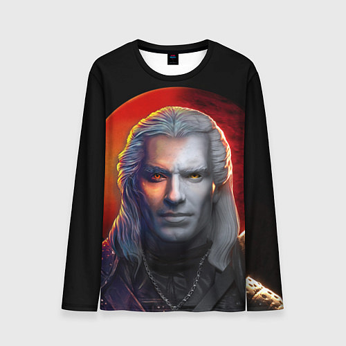 Мужской лонгслив HALF WITCHER / 3D-принт – фото 1