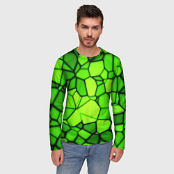 Лонгслив мужской Зеленая мозаика, цвет: 3D-принт — фото 2