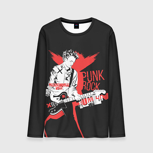 Мужской лонгслив Punk-rock / 3D-принт – фото 1