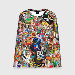 Лонгслив мужской Стикеры, цвет: 3D-принт