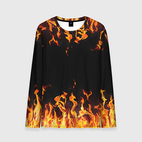 Мужской лонгслив FIRE ОГОНЬ / 3D-принт – фото 1