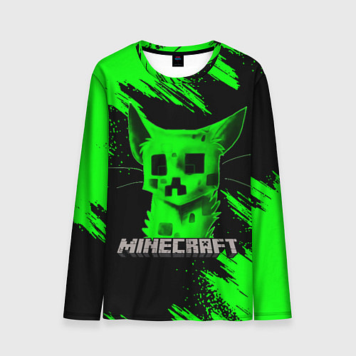 Мужской лонгслив MINECRAFT CREEPER CAT / 3D-принт – фото 1