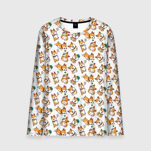 Мужской лонгслив Корги / 3D-принт – фото 1