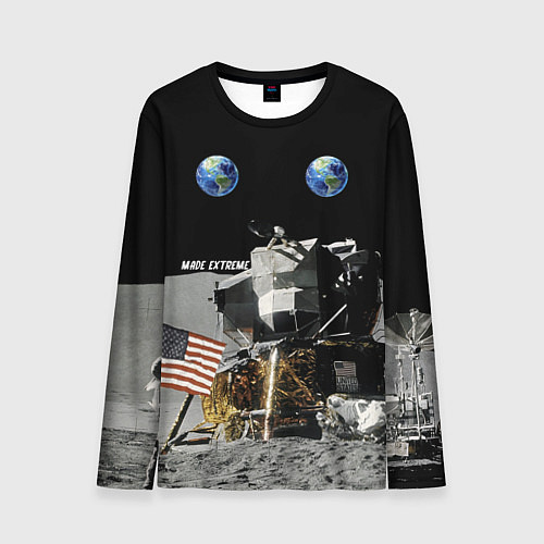 Мужской лонгслив Высадка На Луну / 3D-принт – фото 1