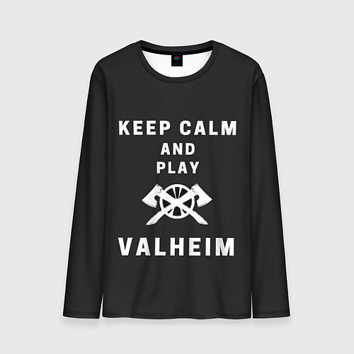 Мужской лонгслив Keep calm and play Valheim / 3D-принт – фото 1