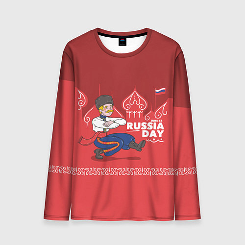 Мужской лонгслив День России / 3D-принт – фото 1