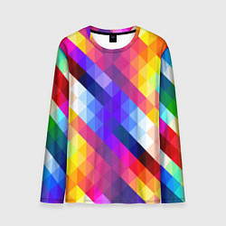 Лонгслив мужской Пиксельная радуга, цвет: 3D-принт