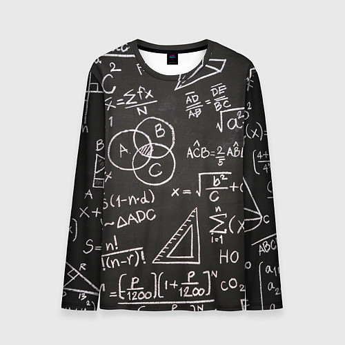 Мужской лонгслив Математические уравнения / 3D-принт – фото 1