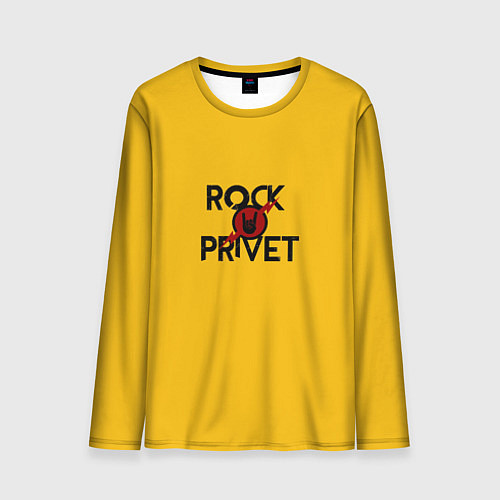 Мужской лонгслив Rock privet / 3D-принт – фото 1