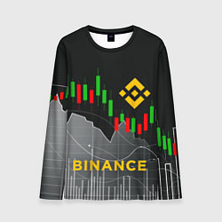 Лонгслив мужской BINANCE БИНАНС ГРАФИК, цвет: 3D-принт