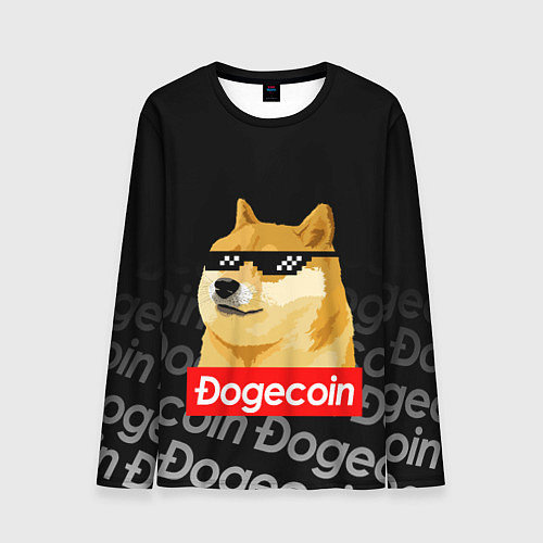 Мужской лонгслив DOGECOIN DOGE ДОГИКОИН / 3D-принт – фото 1