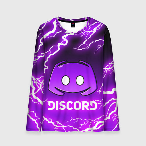Мужской лонгслив DISCORD ДИСКОРД МОЛНИЯ / 3D-принт – фото 1