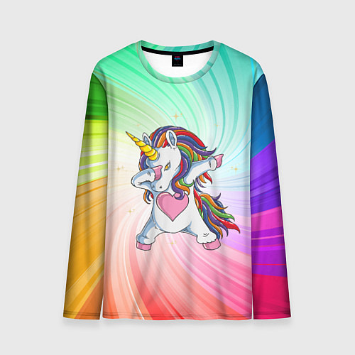 Мужской лонгслив Танцующий единорог Unicorn DAB Z / 3D-принт – фото 1