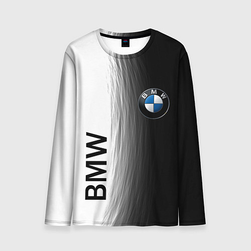 Мужской лонгслив Black and White BMW / 3D-принт – фото 1