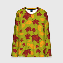 Лонгслив мужской Осенние листья клён и дуб, цвет: 3D-принт