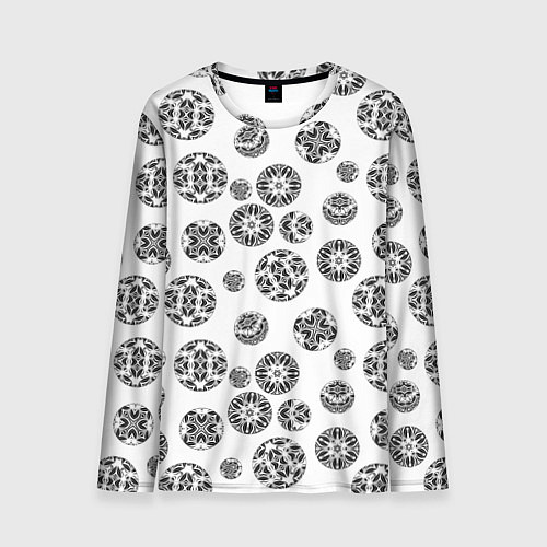 Мужской лонгслив Черно-белый геометрический узор / 3D-принт – фото 1